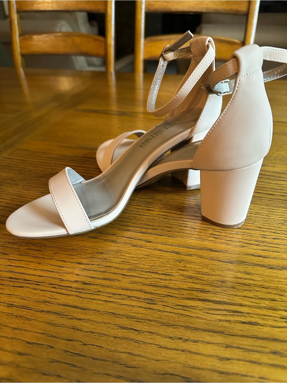 Dream Pairs Nude Block Heel Ankle Strap Sandals